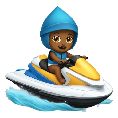 Baby wearing a wizard hat riding a jet ski sticker