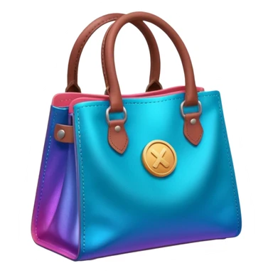 coins  pack in gradient of turquoise, blue, pink, purple, and coral color in leather bag sticker