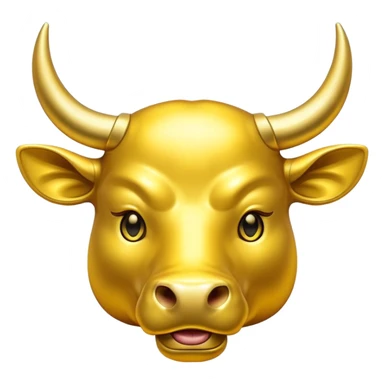 gold bull emodji vector sticker