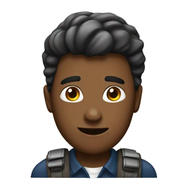 commited guy with work sticker