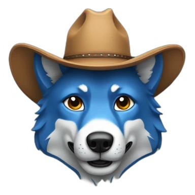 blue wolf with a cowboy hat sticker