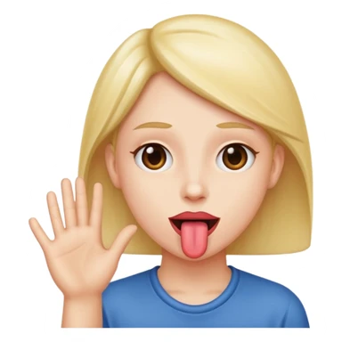 Tongue out with hands to side sticker