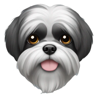A single Shih tzu that is black and slightly grey sticker