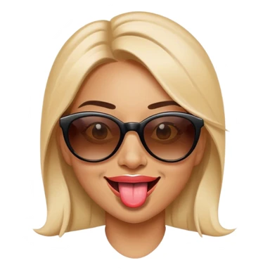 female sunglasses tongue smiling sticker