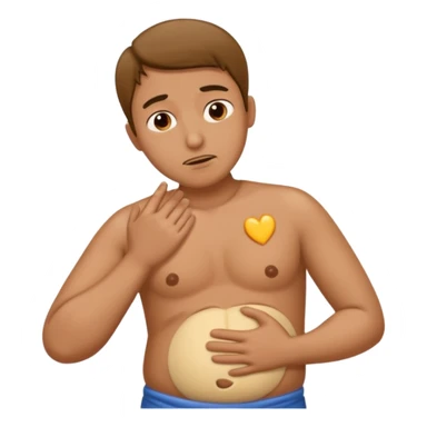 A man with belly ache sticker