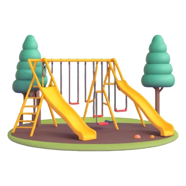 playground with slide and swing set sticker