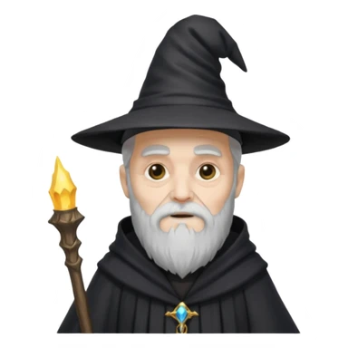 old wizard with visible skeleton black robe and wizard hat  sticker