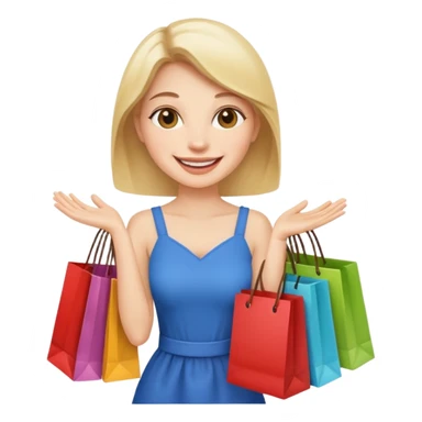 woman with cart sticker