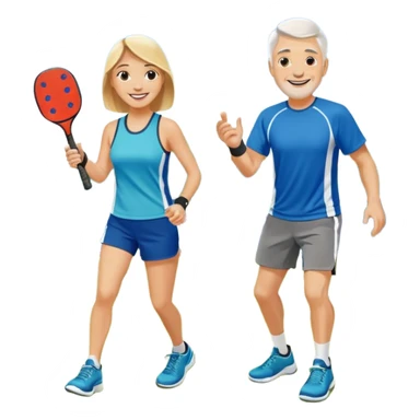 Playing pickleball together sticker