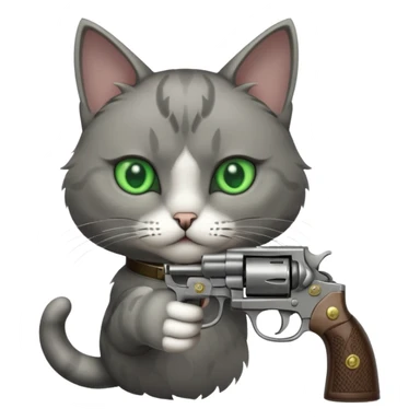 Gato con un revólver  sticker