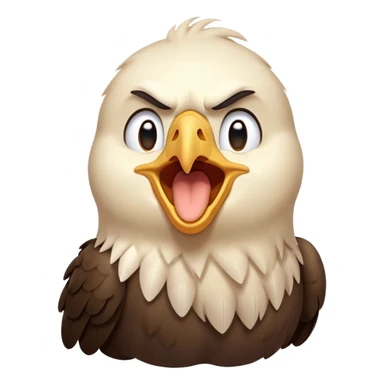 cinematic-cute-yawning-american-eagle-portrait-emoji,-head-tilted-slightly-with-a-dramatic,-wide-open-yawn,-showcasing-a-stately-form-with-gently-drooping-feathers-and-sleepy,-half-closed-eyes,-simplified-yet-irresistibly-adorable-features sticker