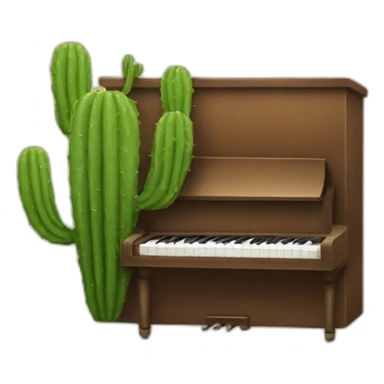 Cactus playing piano sticker