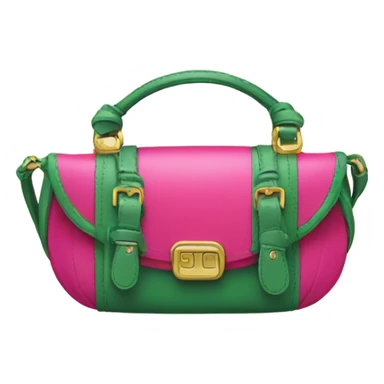 Pink and green purse sticker