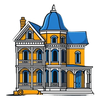 Victorian house under construction sticker