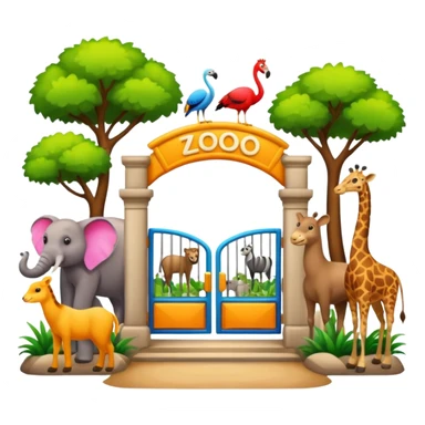 entrada de un zoo y que vean animales  sin ninguna persona  sticker