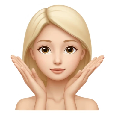 Minimal wellness-style emoji showing skin tightening,
a hand gently lifting and supporting facial skin upward,
subtle lifting gesture, smooth contours,
natural and calm look, non-medical, non-cosmetic,
no makeup, no injections, no surgery,
clean, modern, trustworthy wellness aesthetic sticker