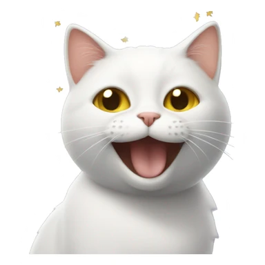Cat smiling in front of star sticker
