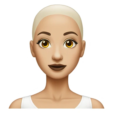 Bald girl with makeup  sticker