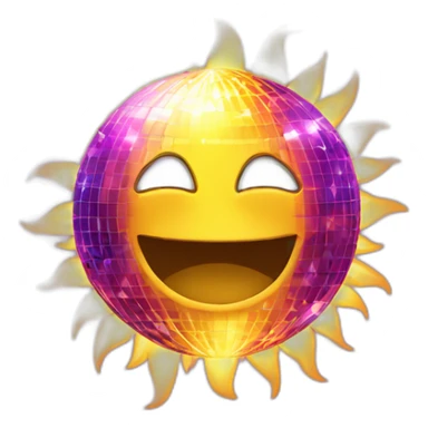 sun and disco ball sticker