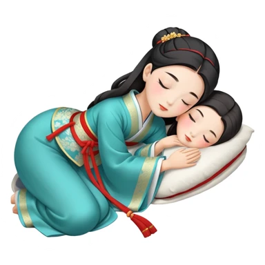 Beautiful girl sleeping in Hanfu sticker
