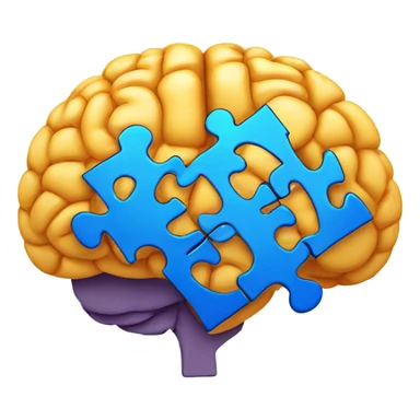 Mental health brain with puzzle pieces sticker
