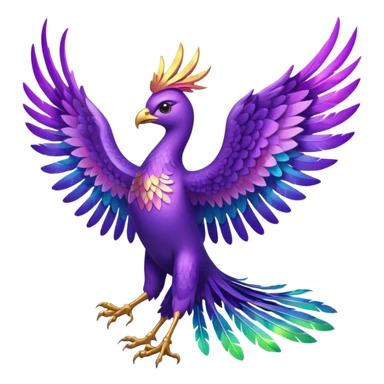 a  all purple pheonix with wings spread out sticker
