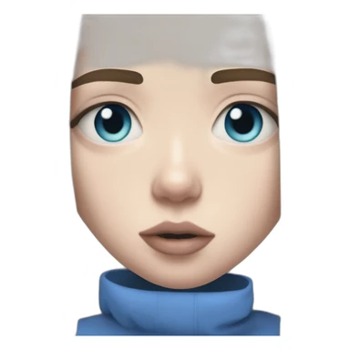 Billie eilish chanteuse cheveux bleus yeux bleus sticker