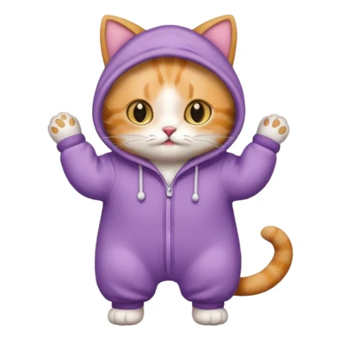 cat wearing a onesie sticker
