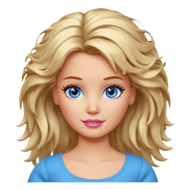 Barbie with messy hair sticker