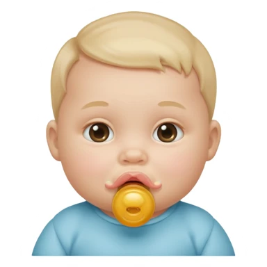 baby with pacifier on mouth sticker