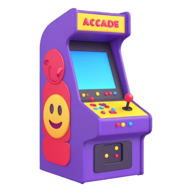 arcade machine, 3D emoji style, soft shading, lively and expressive, suitable for app icon sticker