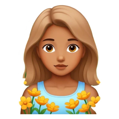 girl in Spring flowes sticker