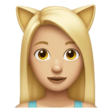 blonde girl with cat ears sticker