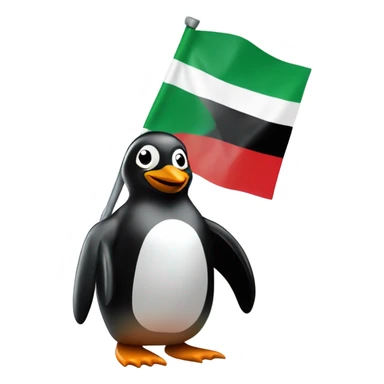 A penguin waving an Palestina flag sticker