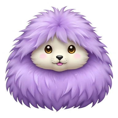 super realistic light purple fur top isolated sticker