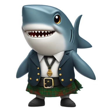 Shark in a kilt sticker