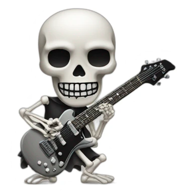 skeleton play electric guitar sticker