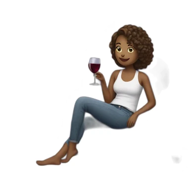 girls with wine on the sofa sticker