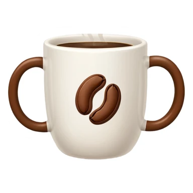 Coffee Mug with coffee bean symbol sticker