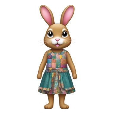 Bunny wearing 500 dresses sticker