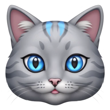 Un gato de color gris con maquillaje bonito animado sticker