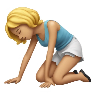 Fainting girl sticker