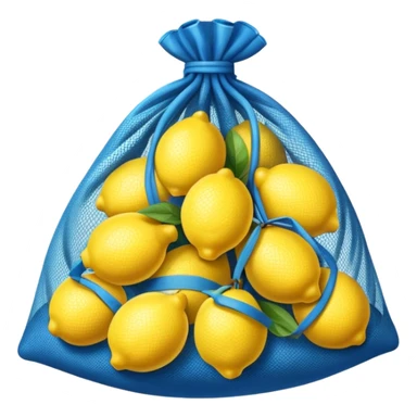 lemons in blue mesh bag sticker