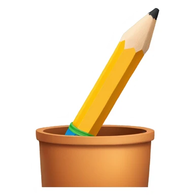 Pencil in a pot sticker