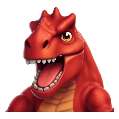 red dinosaur is angry in the eyes of fire sticker