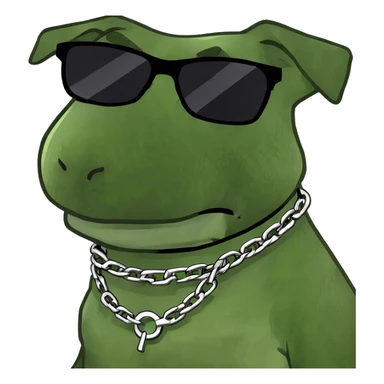 Dog wearing chain sticker