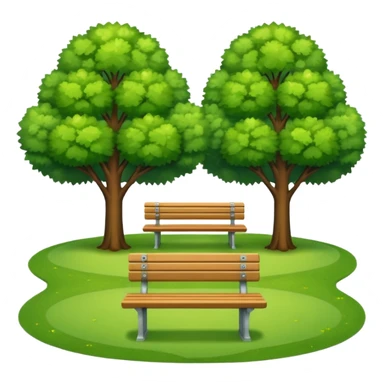 park with benches sticker