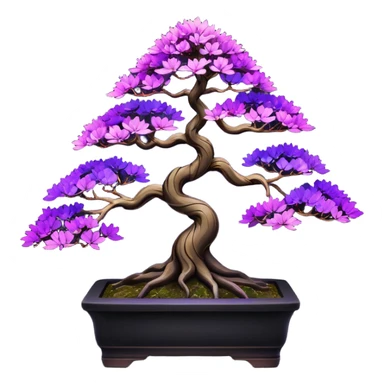  Rustic shiny black-purple fiber optic lights crimson maple cobalt tiny bonsai  sticker