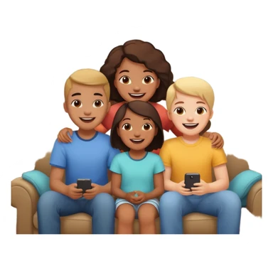 siblings sharing in a living room sticker
