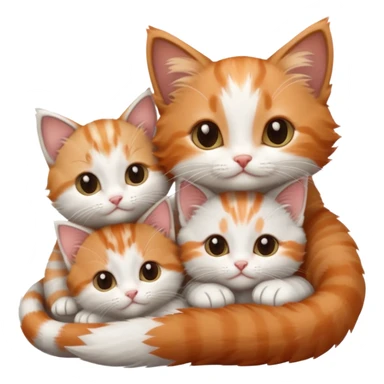 6 tiny kittens cuddling together all different colours, the first one is grey and white, the second is ginger and white and the third is brown tabby and white sticker